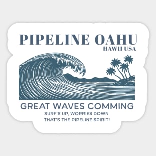 Pipeline Hawaii surf 8204 Sticker